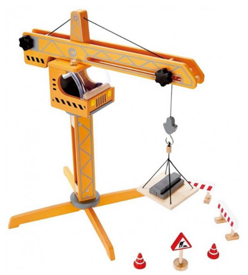Houten hijskraan met accessoires