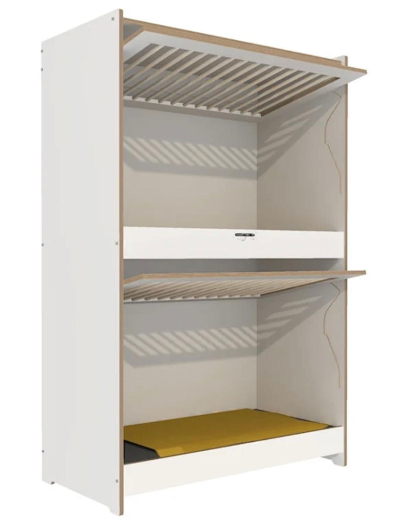 # Duoslaper Basic wit, kantelhek met spijlen