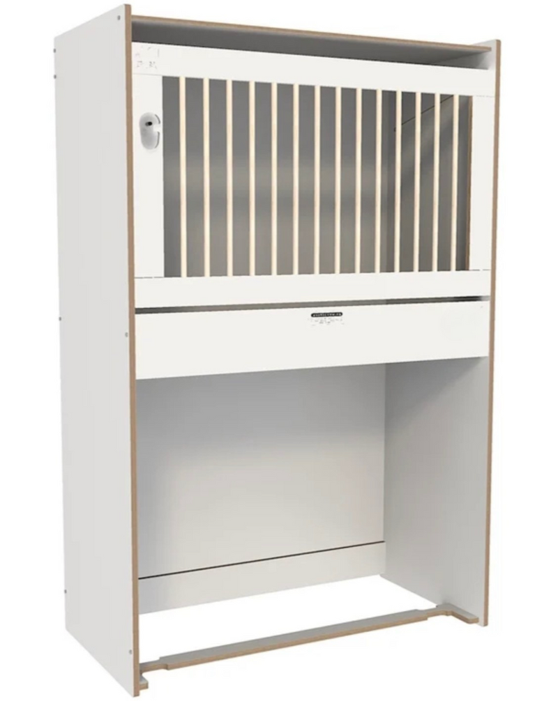 # Hoogslaper Basic wit, kantelhek met spijlen