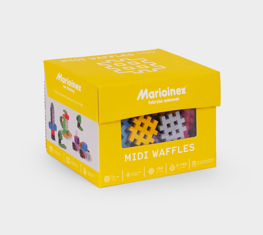 Midi Waffle Building Blocks, 150-piece (Plus-Plus)