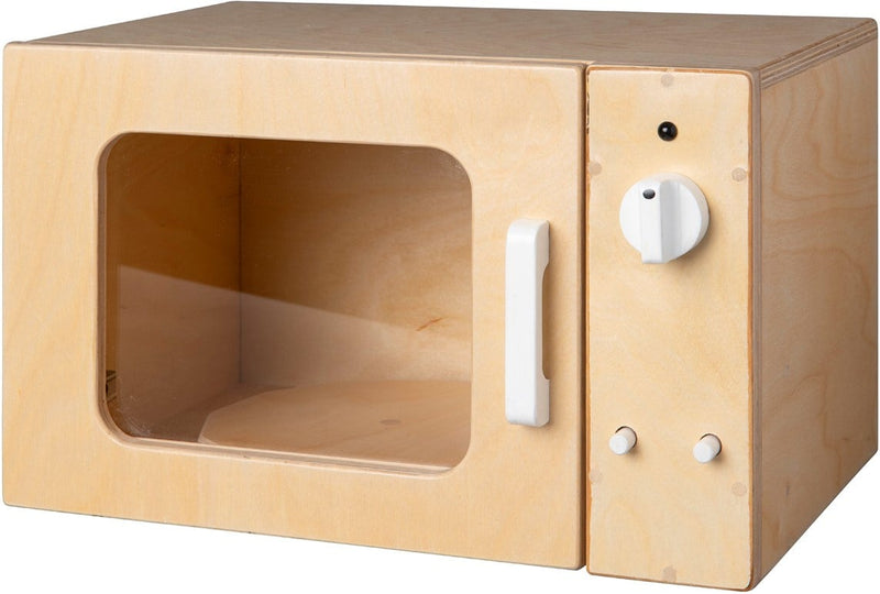 Wooden microwave natural white