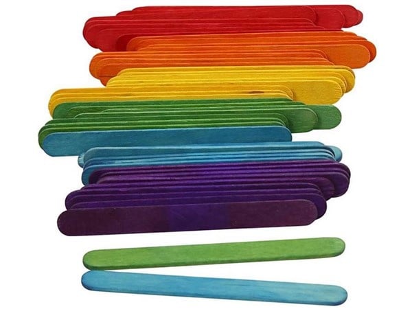 Knutselhoutjes gekleurd, 1000 stuks