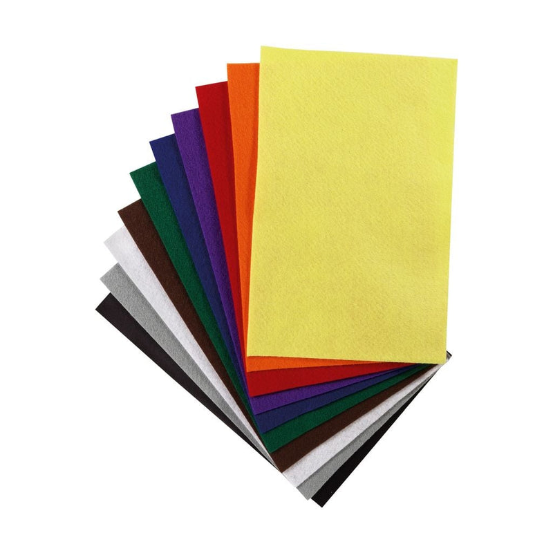 Felt sheets assortment 10 colours