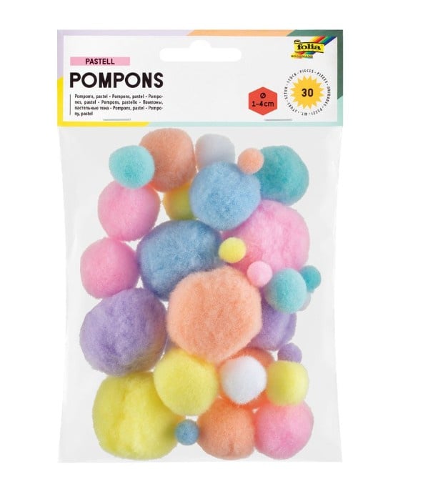 Pom-poms, pastel colors