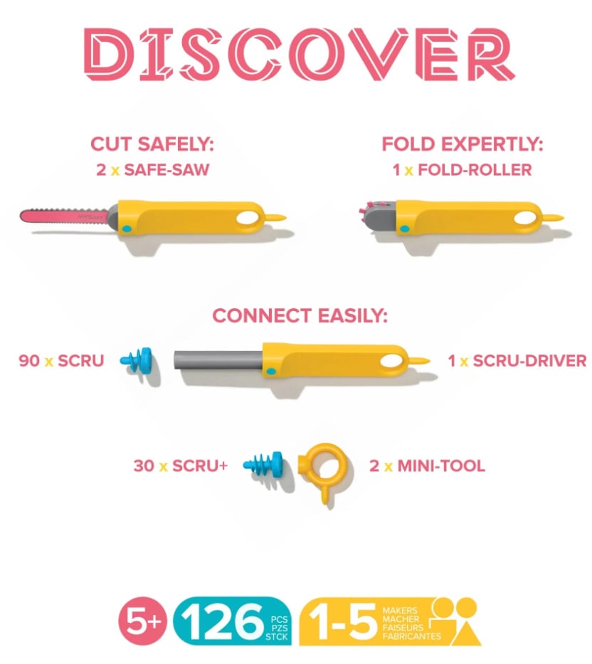Makedo Discover Kit, 126-piece