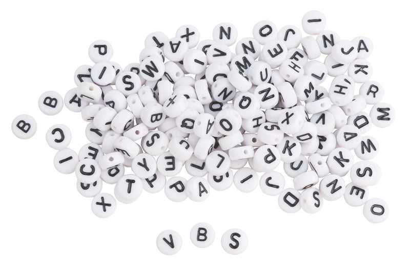 Letter bead mix, white