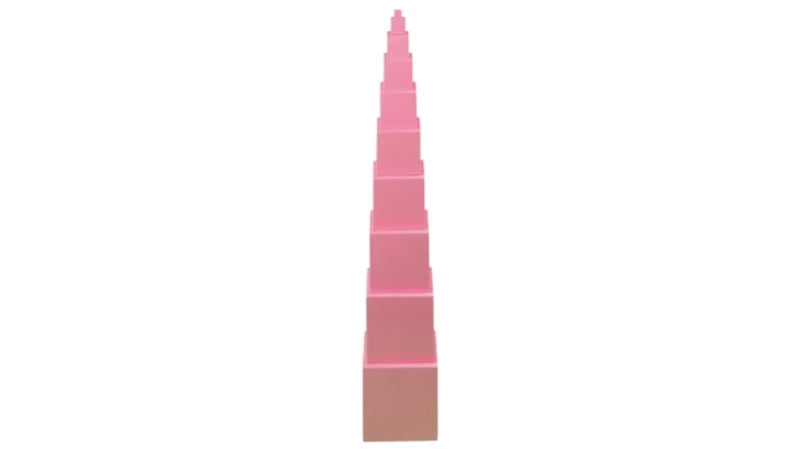 Pink cube tower 10 cubes