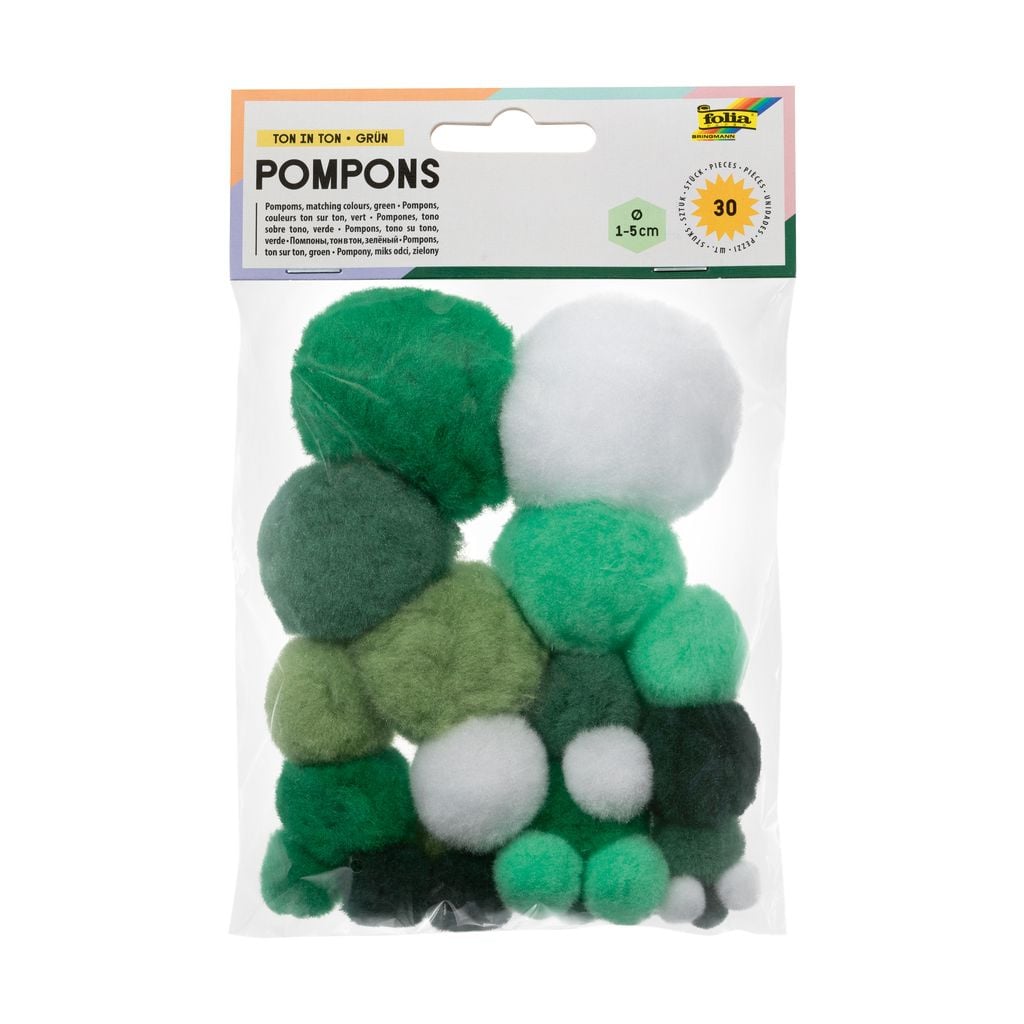 Pompons, groene kleuren