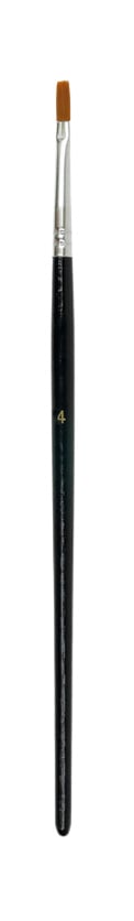 Kwasten plat nr. 4 steel 14 cm, 12 stuks (vegan haren)