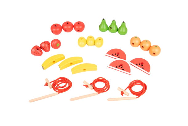Tickit wooden sorting and threading fruit