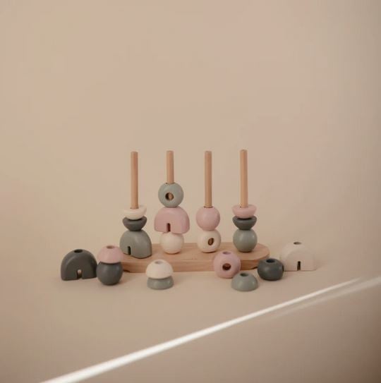 Wooden stacking towers
