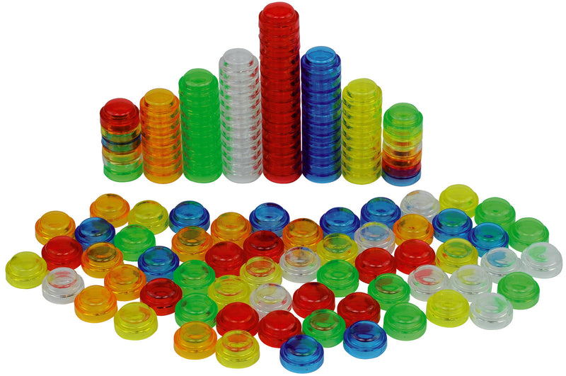 Tickit transparante stapeldopjes assorti, set van 500 stuks