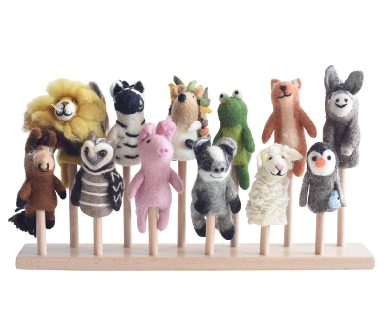 Vilten vingerpopjes, set van 12 stuks Fairtrade