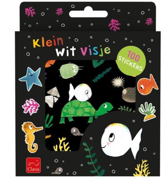 Klein wit visje stickerset, 100 stuks