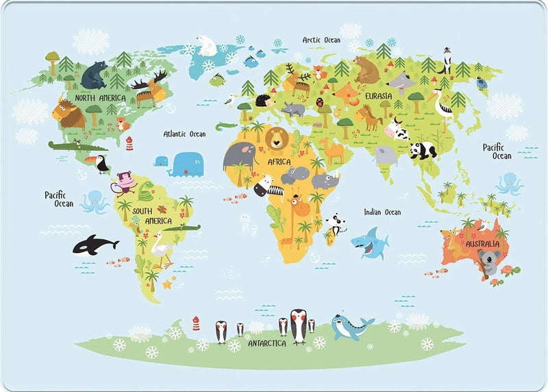 Fluweelzacht speeltapijt The World (130 x 180 cm)