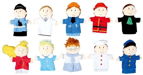 Puppets, 10 pieces in a handy storage bag