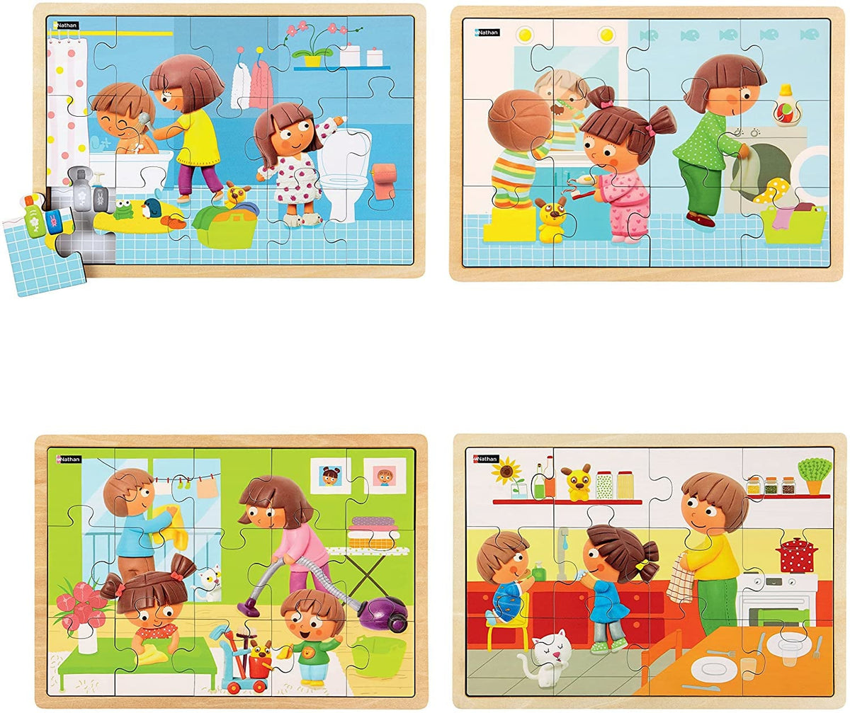 Color puzzle set cleaning