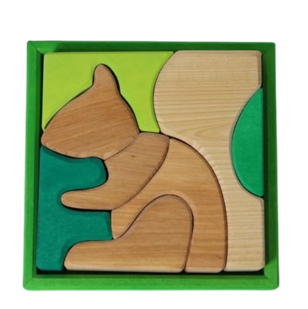 Grimms Eekhoorn-Puzzel-Bouwspel Groentinten