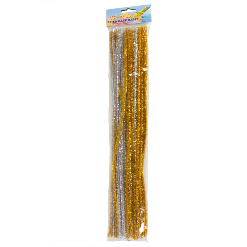 Chenilledraad 8 mm goud en zilver