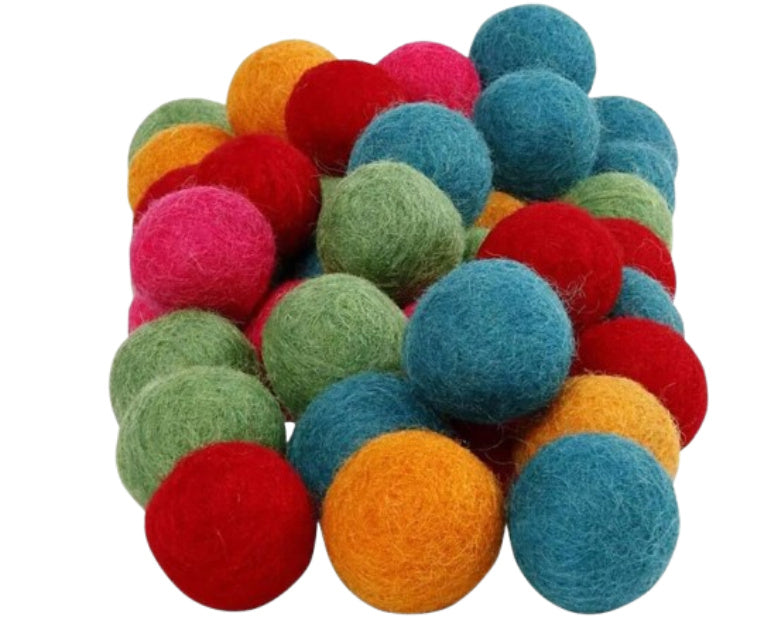 Vilten balletjes, 64 stuks