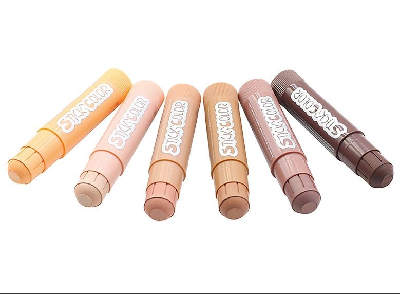 Skin tone wax crayons, set of 6