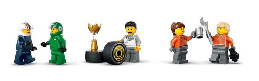# Lego City Formule 1 truck met RB20 en AMR24 Formule 1 auto's, 1086-delig