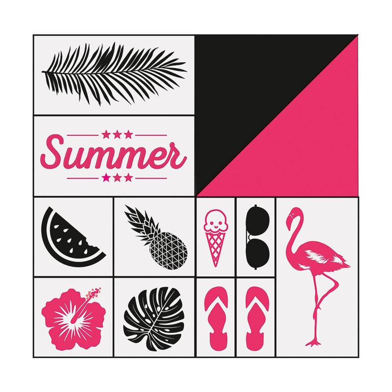 Wooden stamp set, summer
