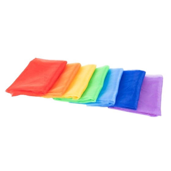 Tickit organza doeken in regenboog kleuren, set van 7