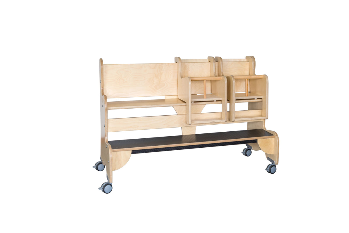 Mobile bench birch/birch HPL