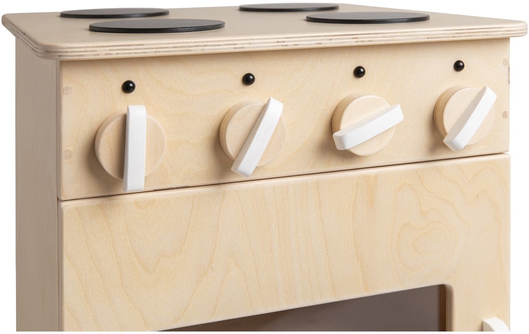 Wooden play kitchen for toddlers natural white