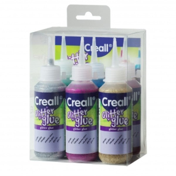 Creall glitter glue 100 ml, assorted set of 6