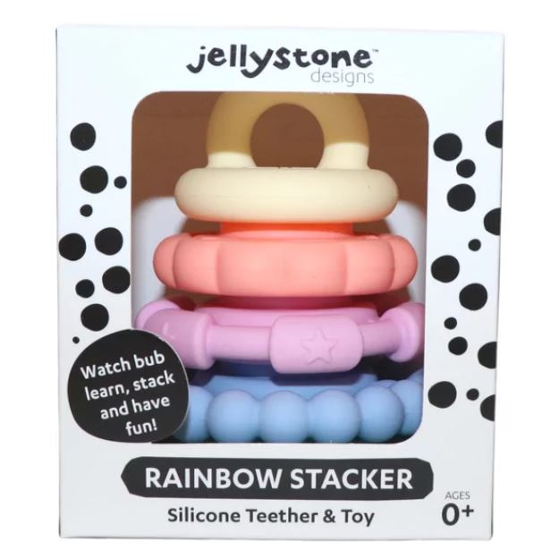 Sensorische Regenboog - Stapeltoren - Bijtspeelgoed