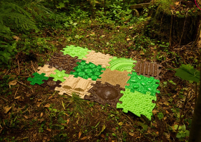 Muffik set Ortopedische sensorische matten, Natuur