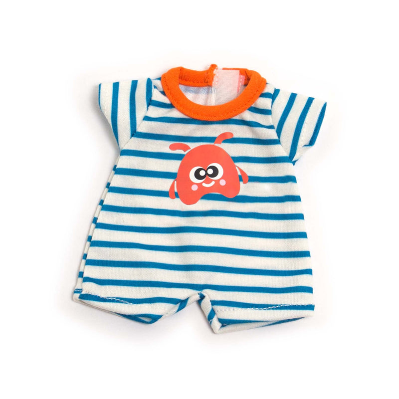 Zomerpyjama blauw gestreept, 21 cm, poppenkleding