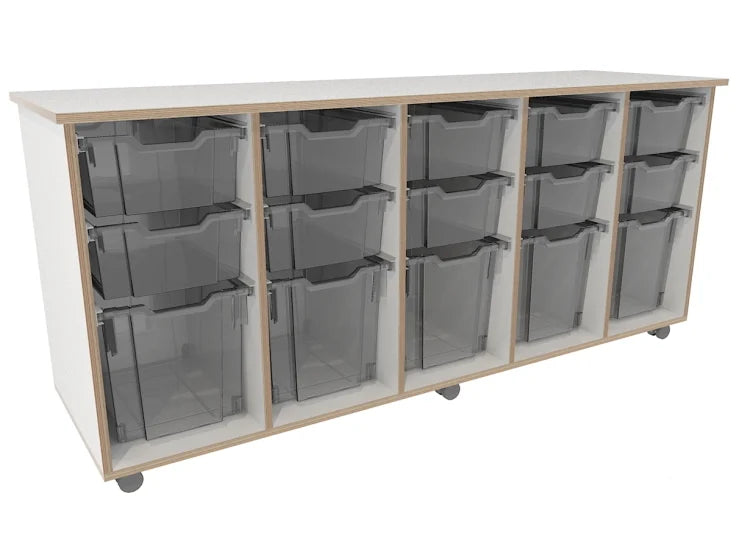 # Mobile cabinet with 15 bins