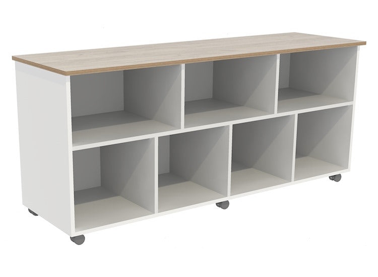 # Verrijdbare open kast met vakken