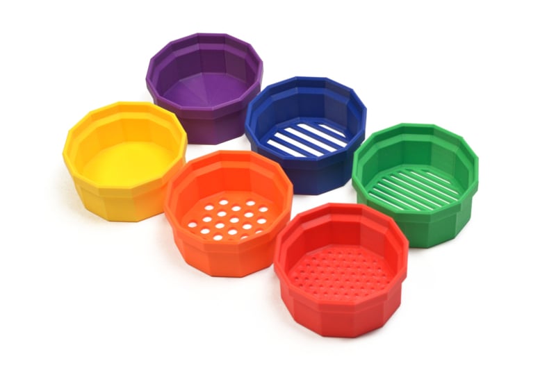 Sensorische zeefjes regenboog, set van 6