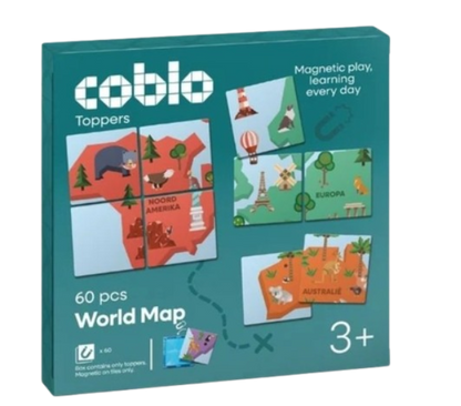 Coblo Toppers Wereldkaart, 60 stuks