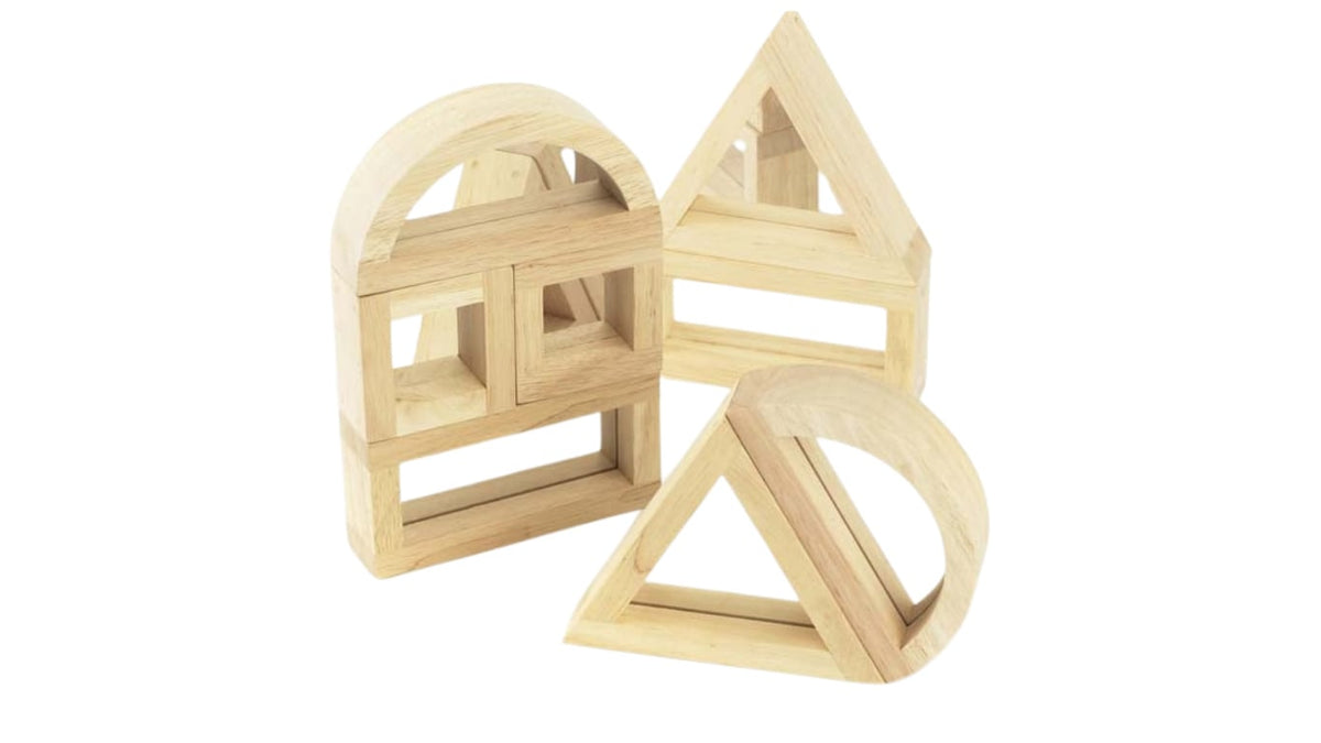 Tickit houten spiegelblokken, set van 8