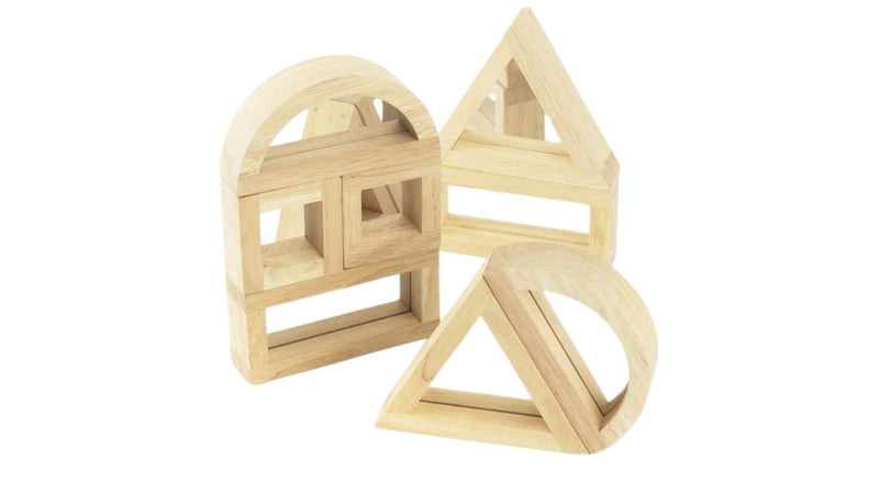 Tickit houten spiegelblokken, set van 8