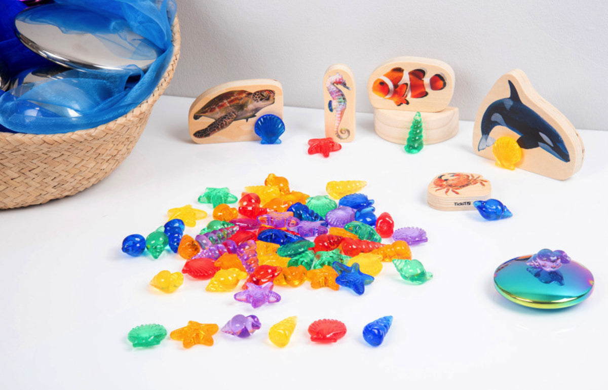 Tickit Transparent Coloured Shells, 72 pieces
