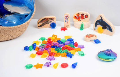 Tickit Transparent Coloured Shells, 72 pieces
