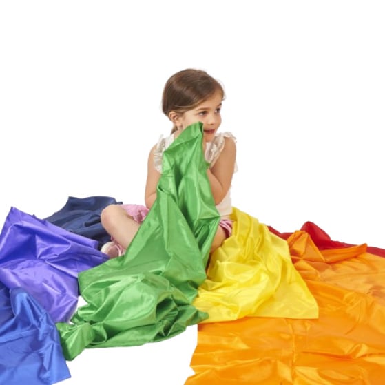 Tickit silk cloths in rainbow colours, set of 7
