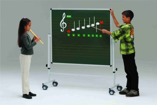 Movable whiteboard with music staff