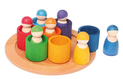 Grimms regenboogpopjes in bakjes