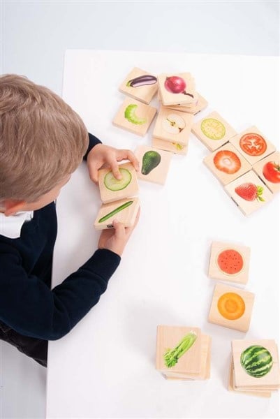Tickit wooden memory vegetables and fruit