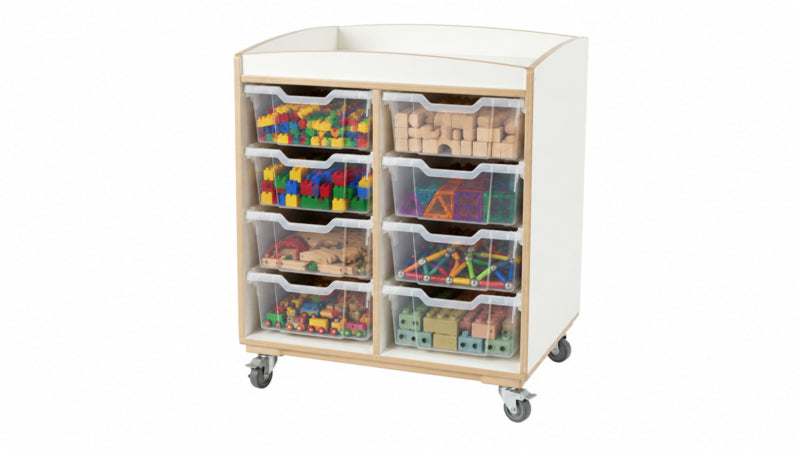 Mobile play table with raised edge and 8 bins, After-School Care 7+