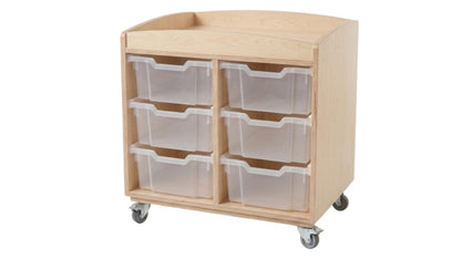 Mobile play table with raised edge and 6 bins, After School Care 4+