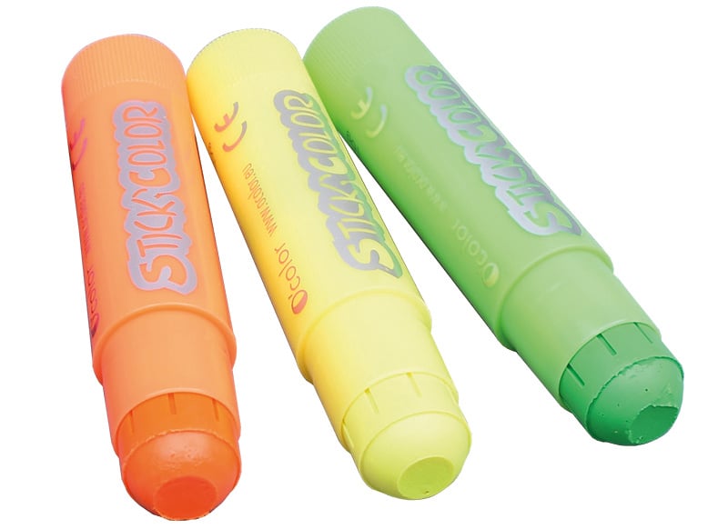 Crayon wax pastels, fluorescent colours, set of 6
