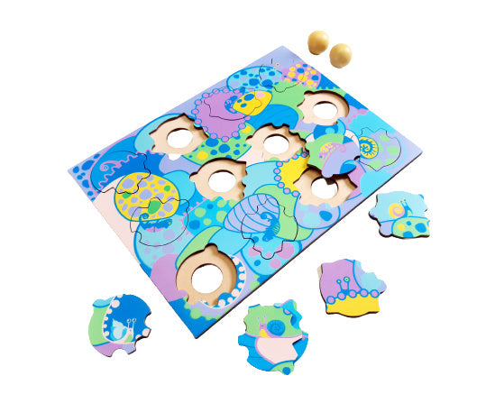 Set van 3 houten puzzels, thema 'kleuren'